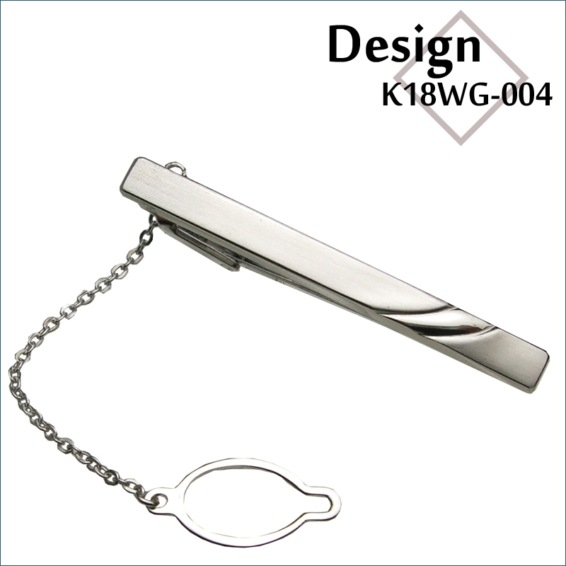 ホワイトゴールドネクタイピン K18WG-004｜貴金属ネクタイピン通販専門