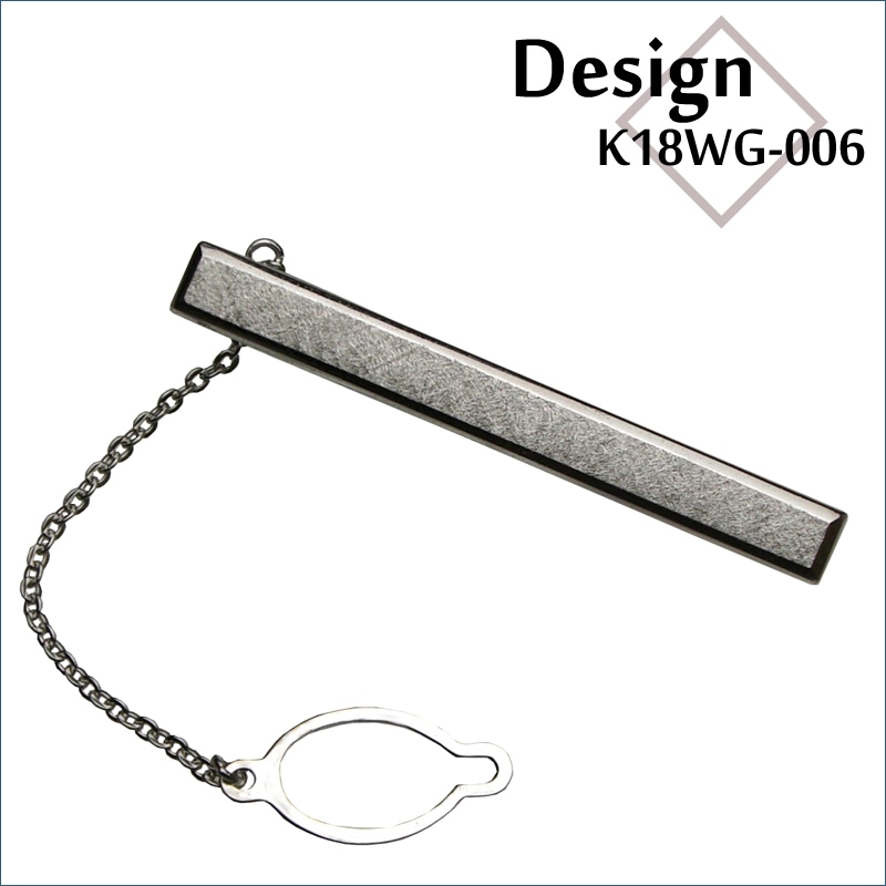 ホワイトゴールドネクタイピン K18WG-006｜貴金属ネクタイピン通販専門