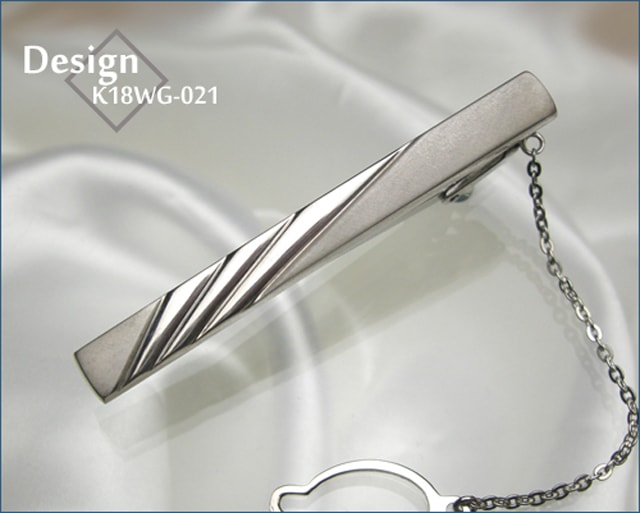 ホワイトゴールドネクタイピン K18WG-021｜貴金属ネクタイピン通販専門