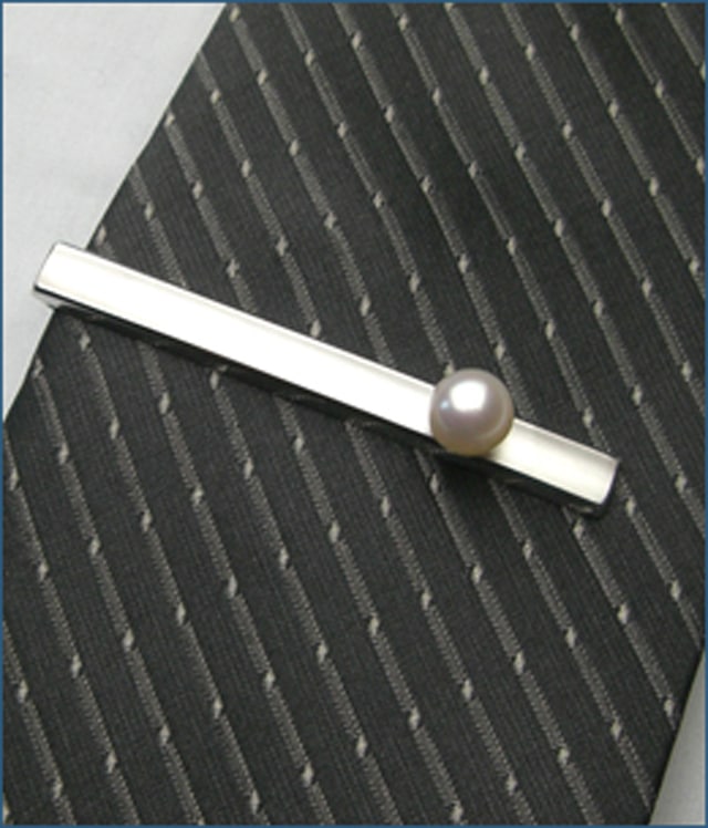 パールネクタイピン K18WG-P-001｜貴金属ネクタイピン通販専門店【紳士屋】