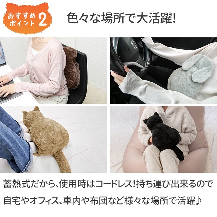 即納☆【在庫限り】【Z3198/Z3352/Z3353】蓄熱式湯たんぽ ぽかにゃん