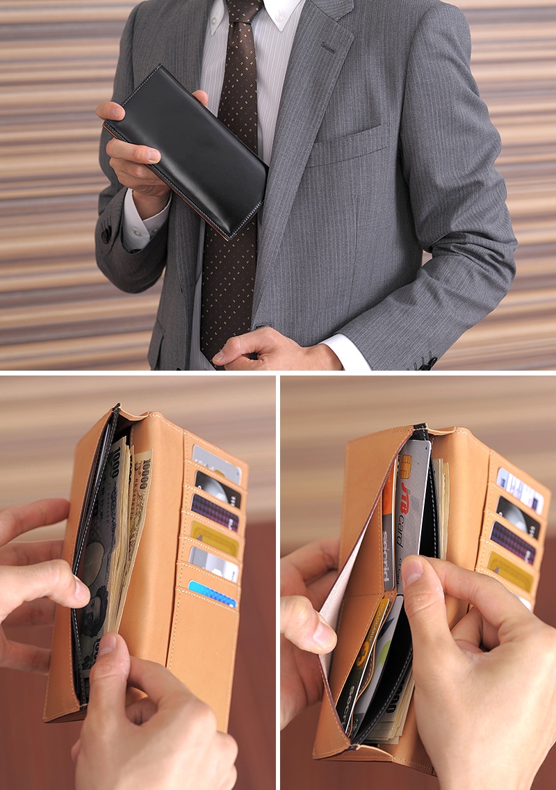 コードバン 長財布 メンズ 札入れ 日本製 本革 小銭入れなし BRIT