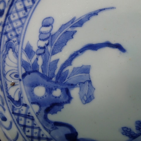 初期伊万里 七寸皿 染付 山水図 四方襷 木目文 | すべての商品