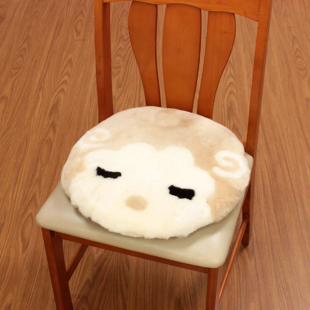 ムートン 円形シートクッション（ひつじ） 約40cm｜インテリアレース