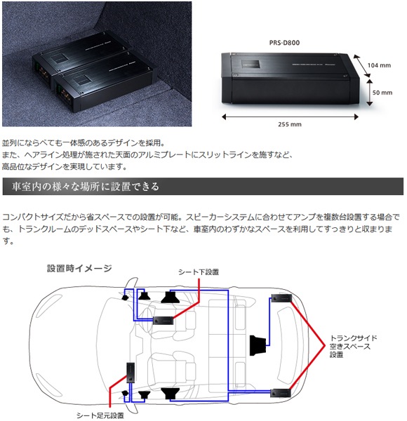 送料無料】PRS-D800 パイオニア 250W×2 ブリッジャブルパワーアンプ