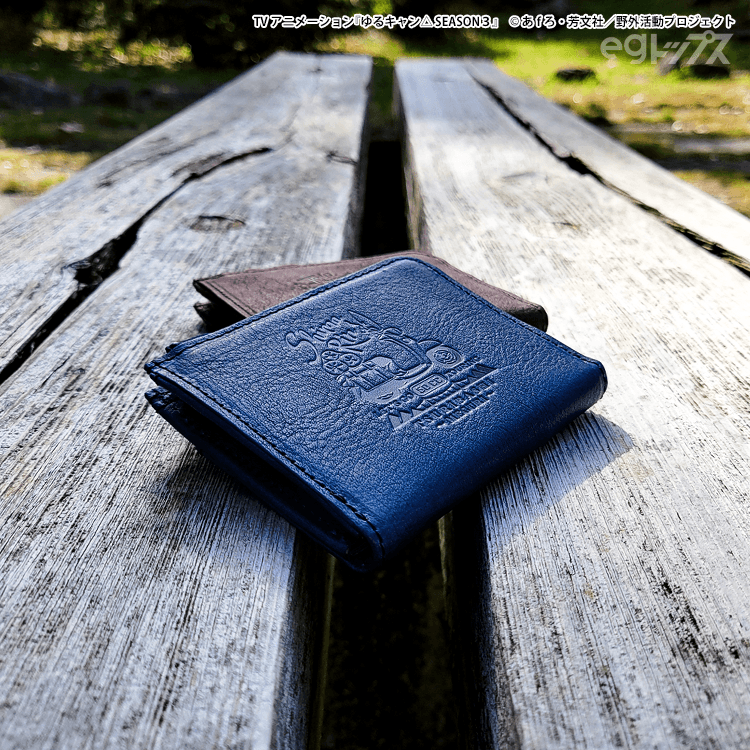 ゆるキャン リン イメージ本革ミドルウォレット ネイビー リン イメージ本革ミドルウォレット - グッズ｜アニメ『ゆるキャン