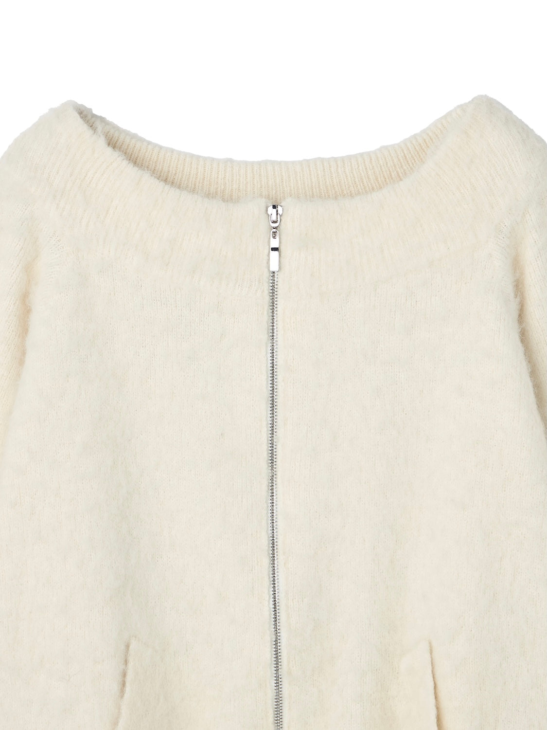 オフショルダー フロント Zip KNIT