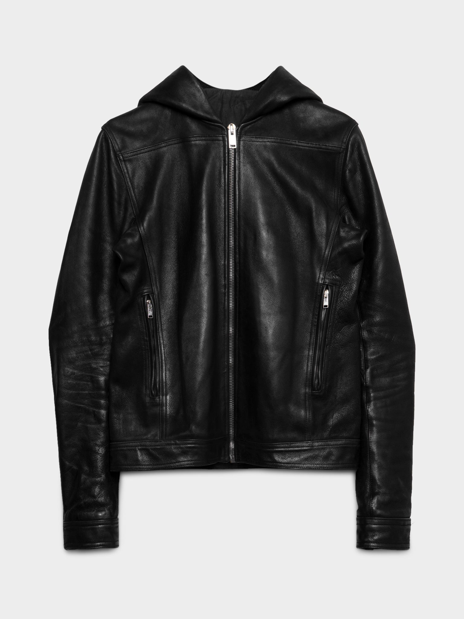 Buy Rick Owens Plinth Hooded Leather Jacket Online at Groupie