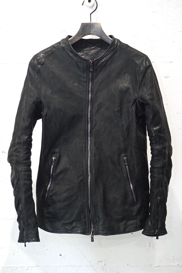 12314-41487. CALF LEATHER NO COLLAR ZIP/F MOTO #2 LINED JB-4 BLACK