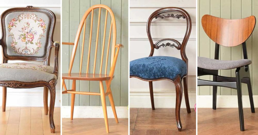 イギリス アンティーク クイーン アン様式 猫脚 本革 オーク材 チェア