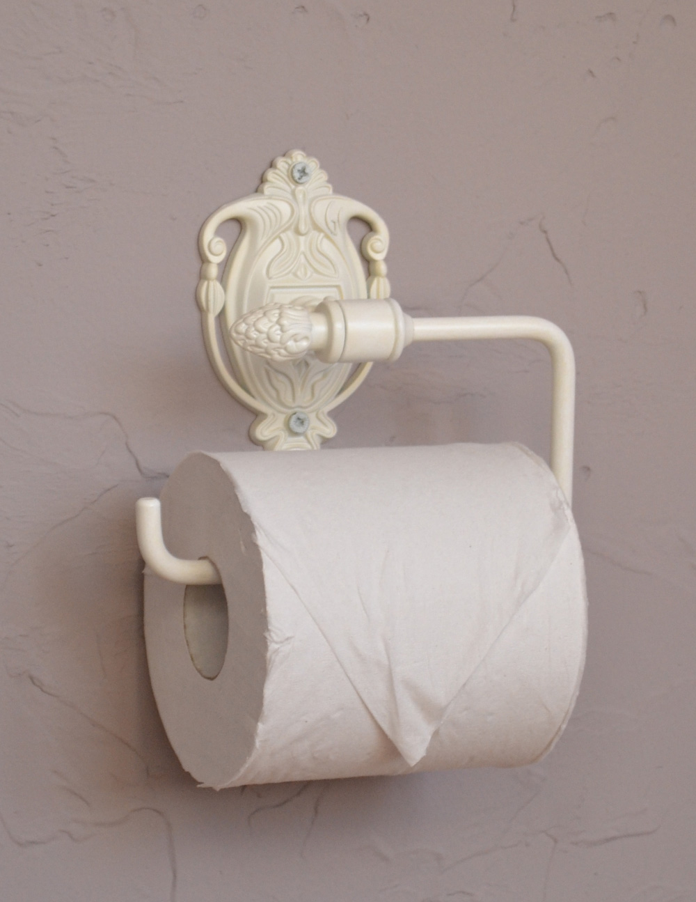 ヨーロピアン調の真鍮製ペーパーホルダー（アンティークホワイト）(sa