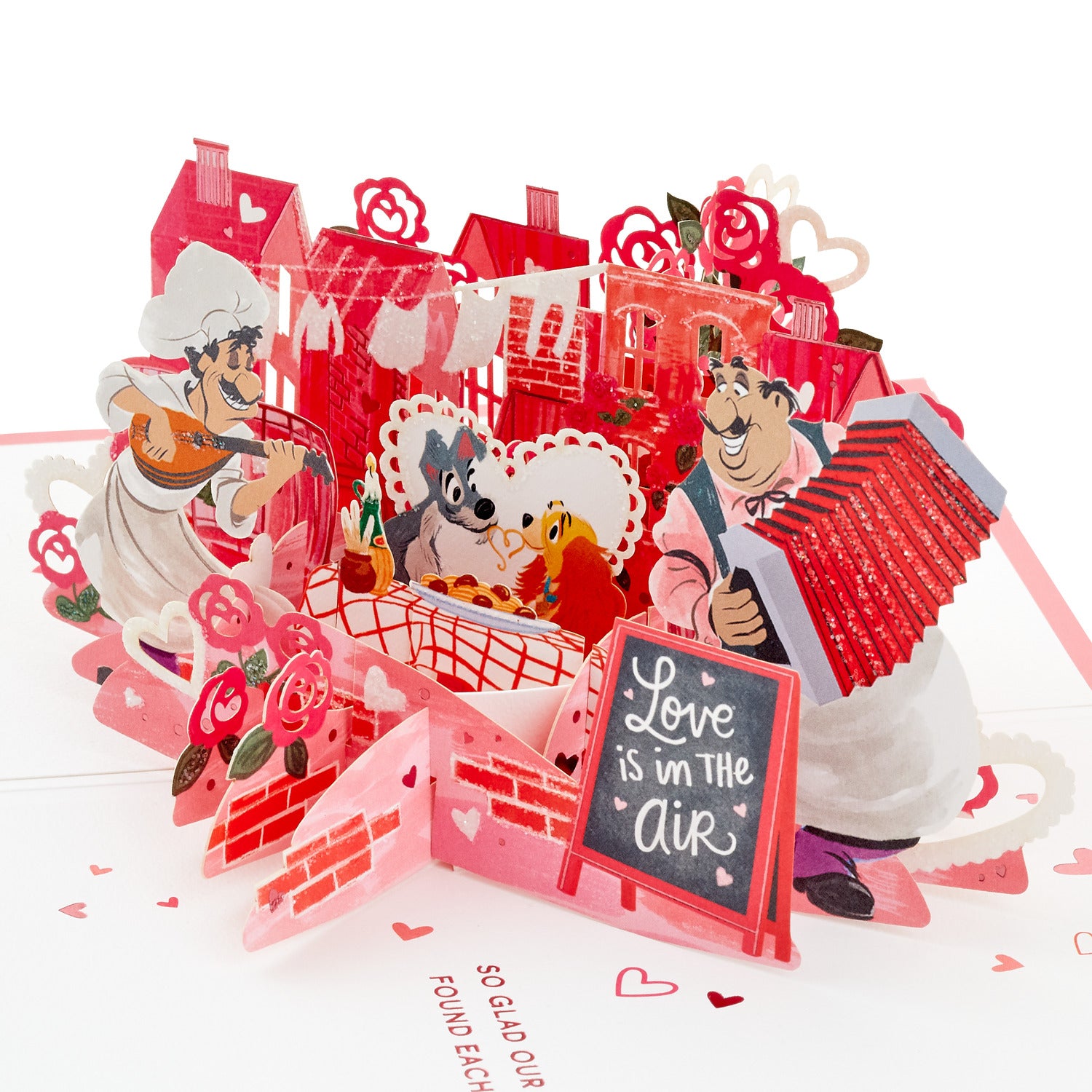 アウトレット】Disney Lady and the Tramp Romantic Pop-Up Love Card