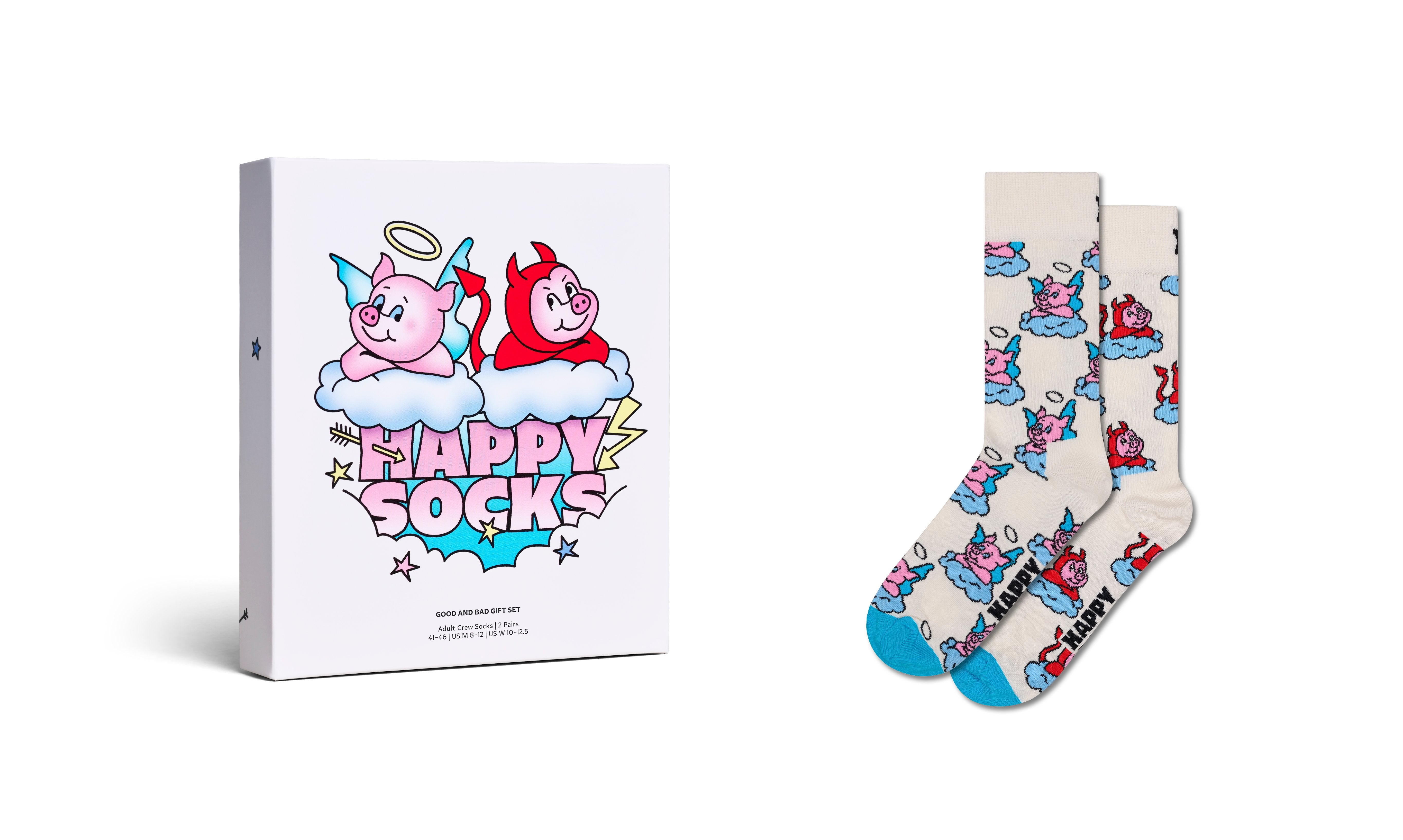 GIFT BOX】【2足セット】クルー丈 ソックス（グッド バッド ピッグ