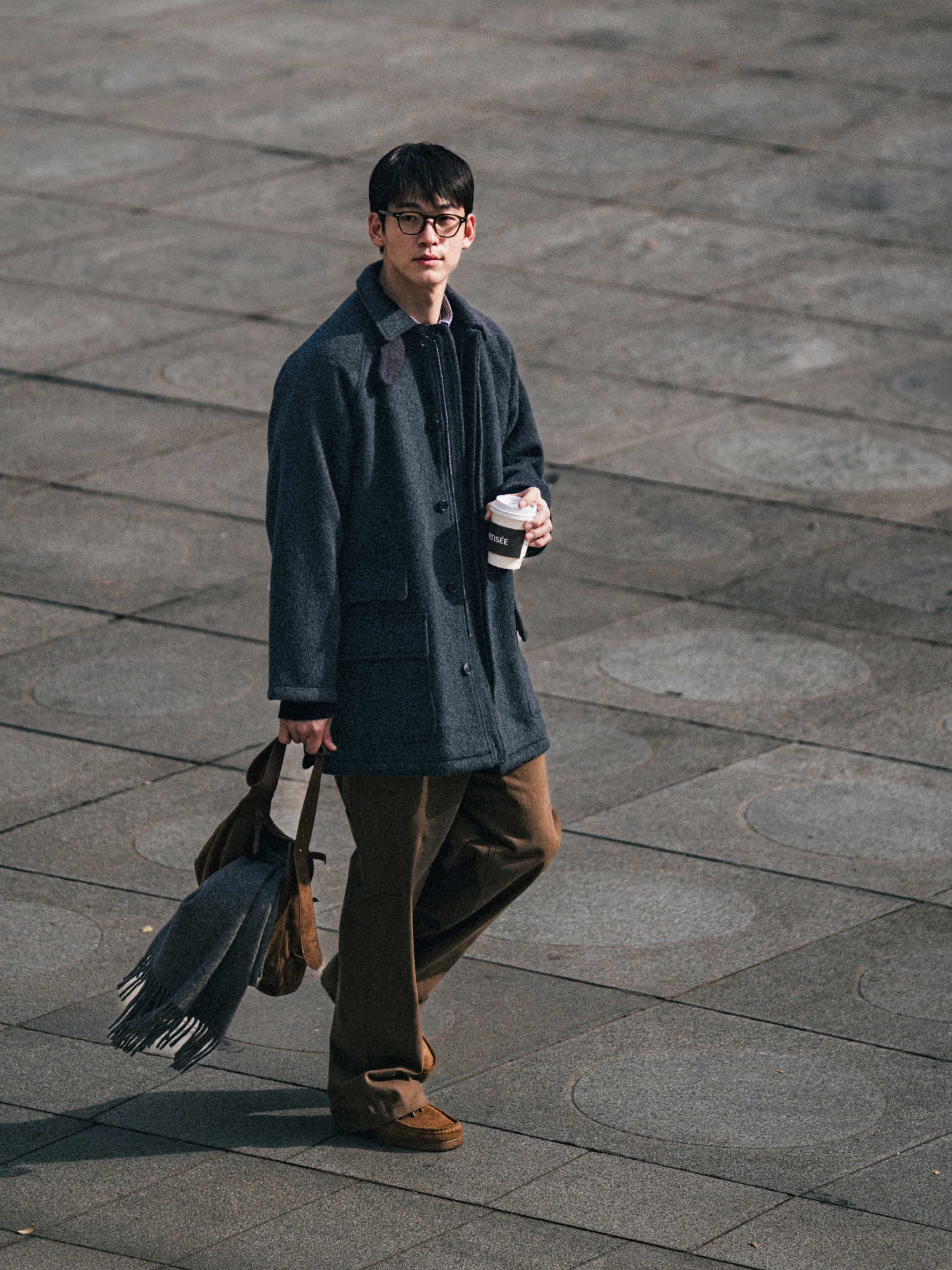 City Wool Half Coat (Charcoal) | Havehad