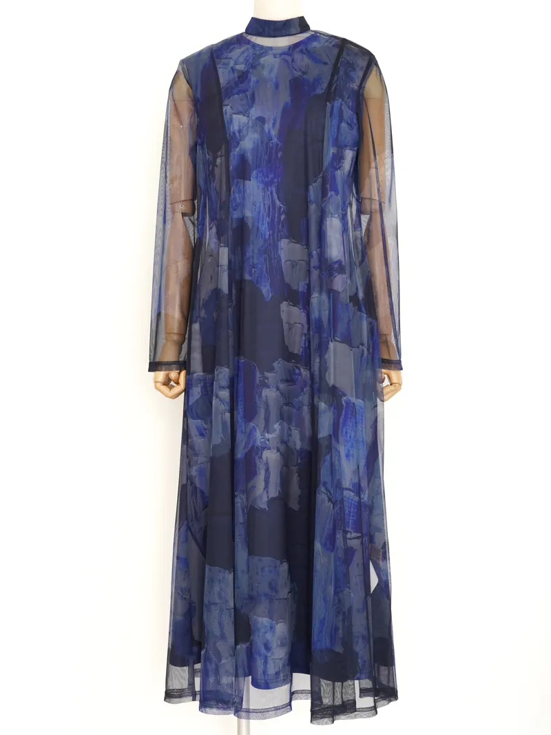 Ameri VINTAGE（アメリ ヴィンテージ）UND GYPSUM ART DRESS（ブルー/M