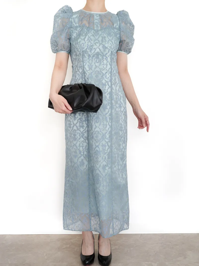 LILY BROWN（リリーブラウン）オーナメントドロウオーガンジードレス