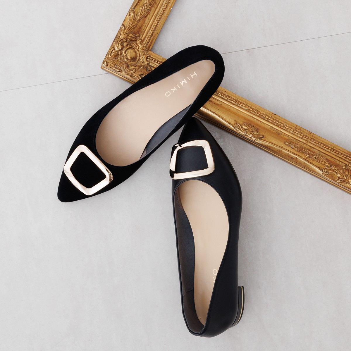 WEB限定デザイン】バックルデザインローヒールパンプス/640004