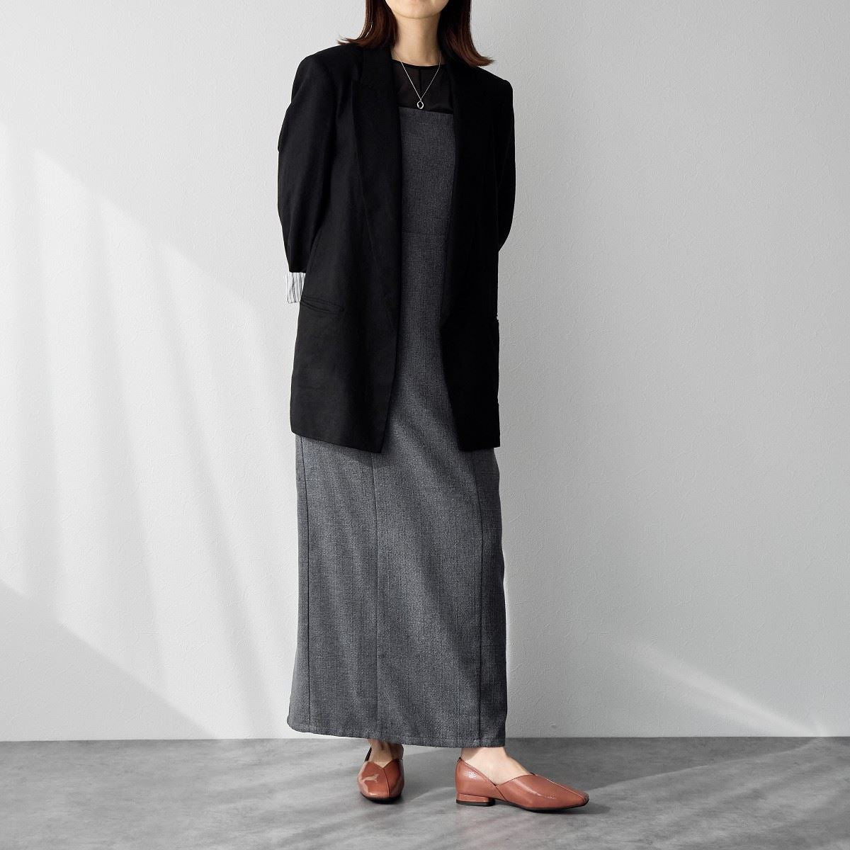 SALE】スクエアトゥアシンメトリーソフトパンプス/641113