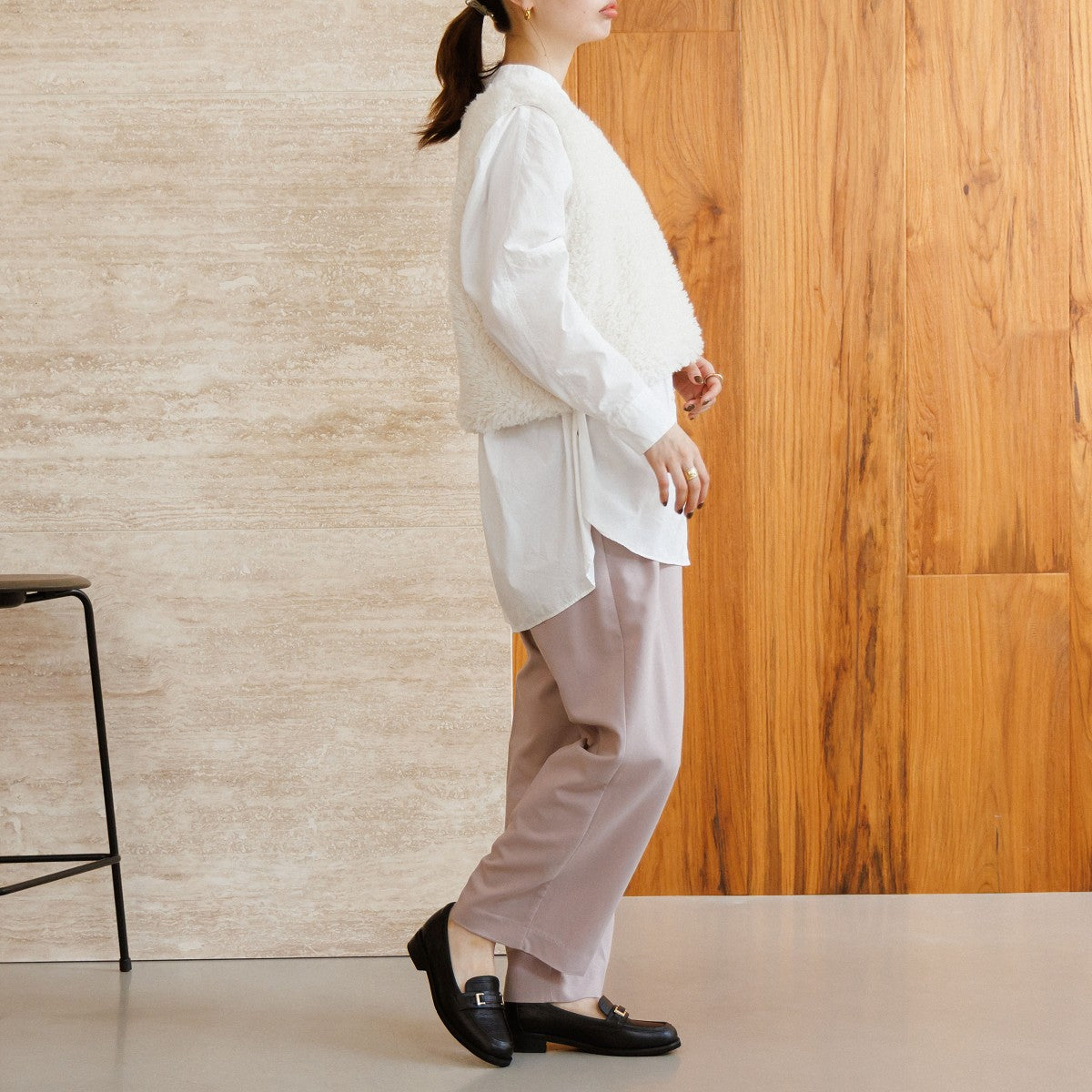 特別価格】スクエアメタルパーツローファー/651327