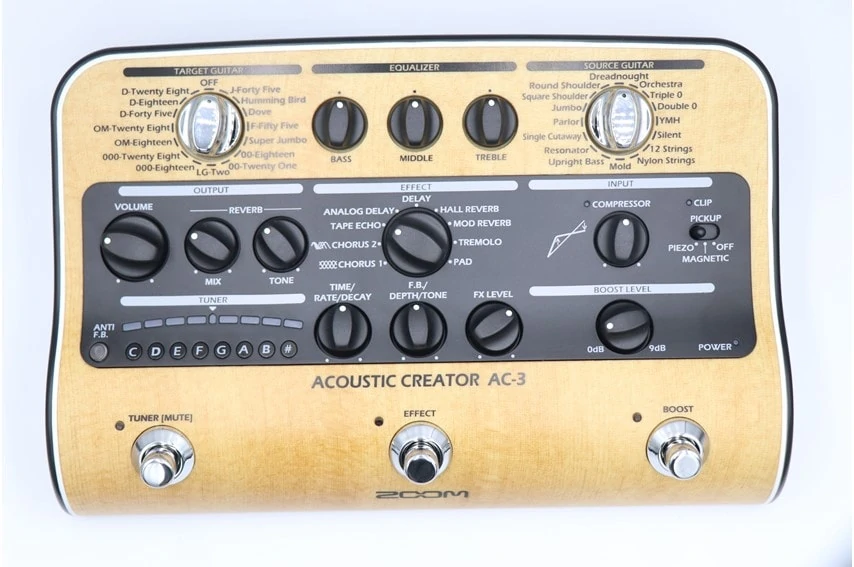 ZOOM AC-3 ACOUSTIC CREATORをレビュー。多彩なエフェクトが使える