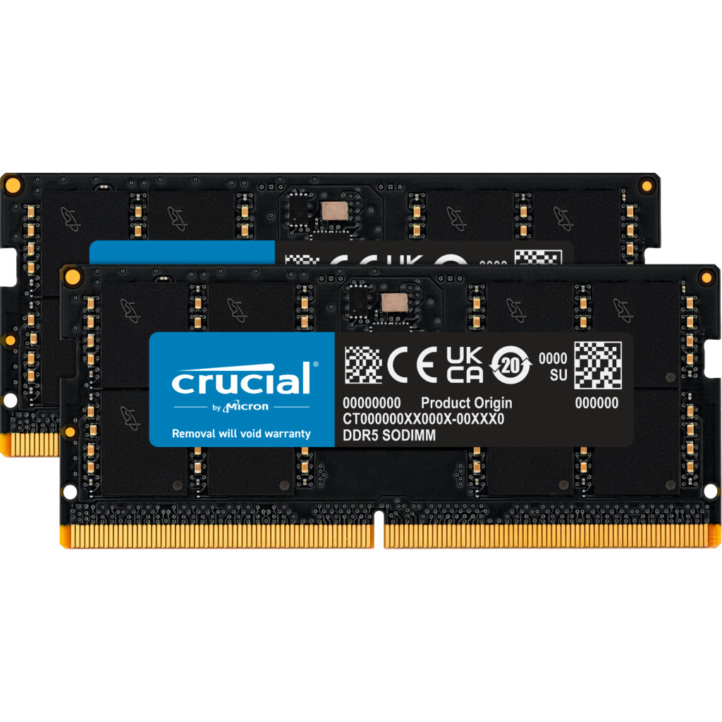 Crucial 64 GB (2x32GB) SO-DIMM DDR5 4800 MHz (CT2K32G48C40S5