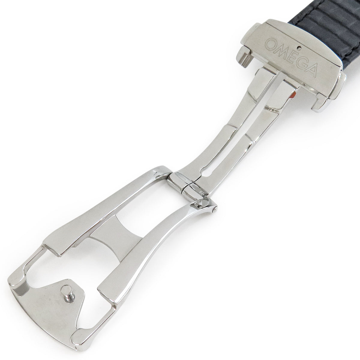 オメガ OMEGA ブラック クロコダイル ステンレススチール 純正バックル