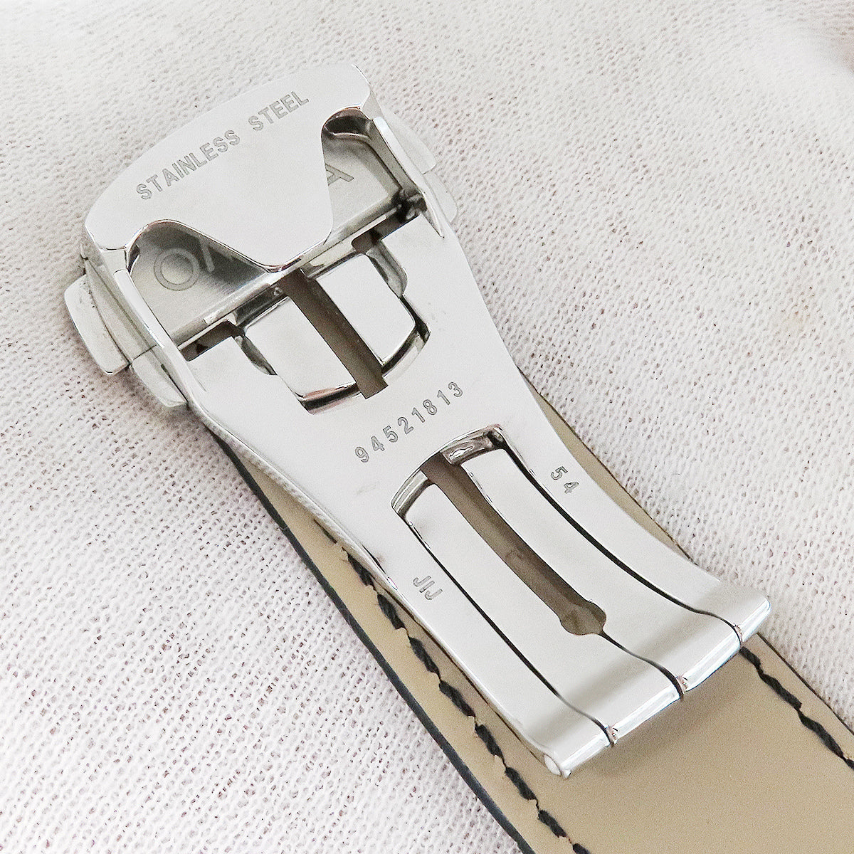 オメガ OMEGA ブラック クロコダイル ステンレススチール 純正バックル