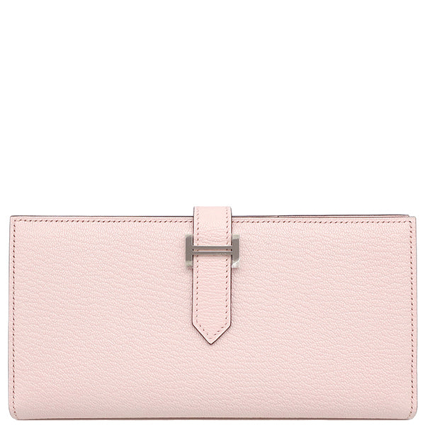 エルメス HERMES ベアンスフレ ローズダーリン シェーブル 長財布
