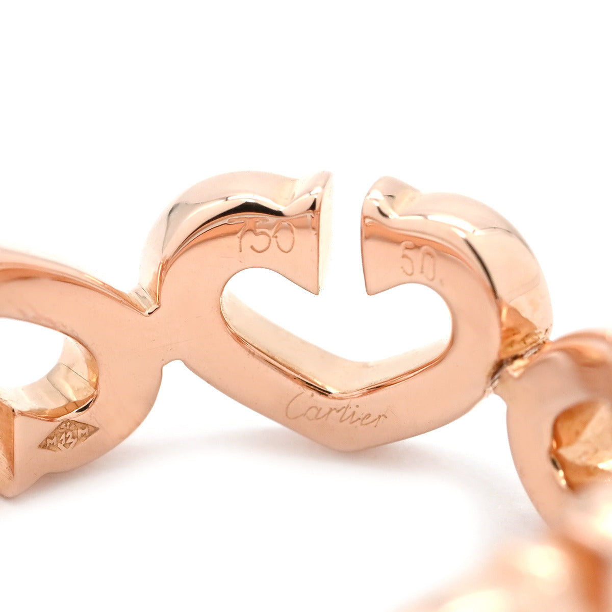 カルティエ Cartier Cハート ダイヤリング ピンクゴールド #50 リング