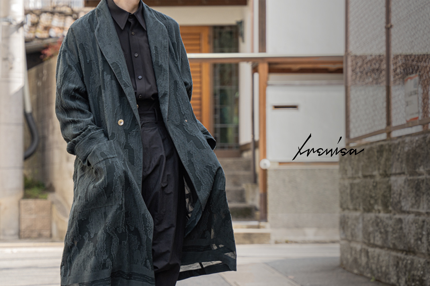 イレニサのショールカラーガウンコート | HUES 福岡セレクトショップ