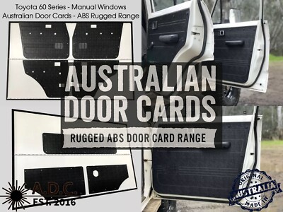 Black ABS Waterproof Full Kit Door Cards Toyota Landcruiser 60 61