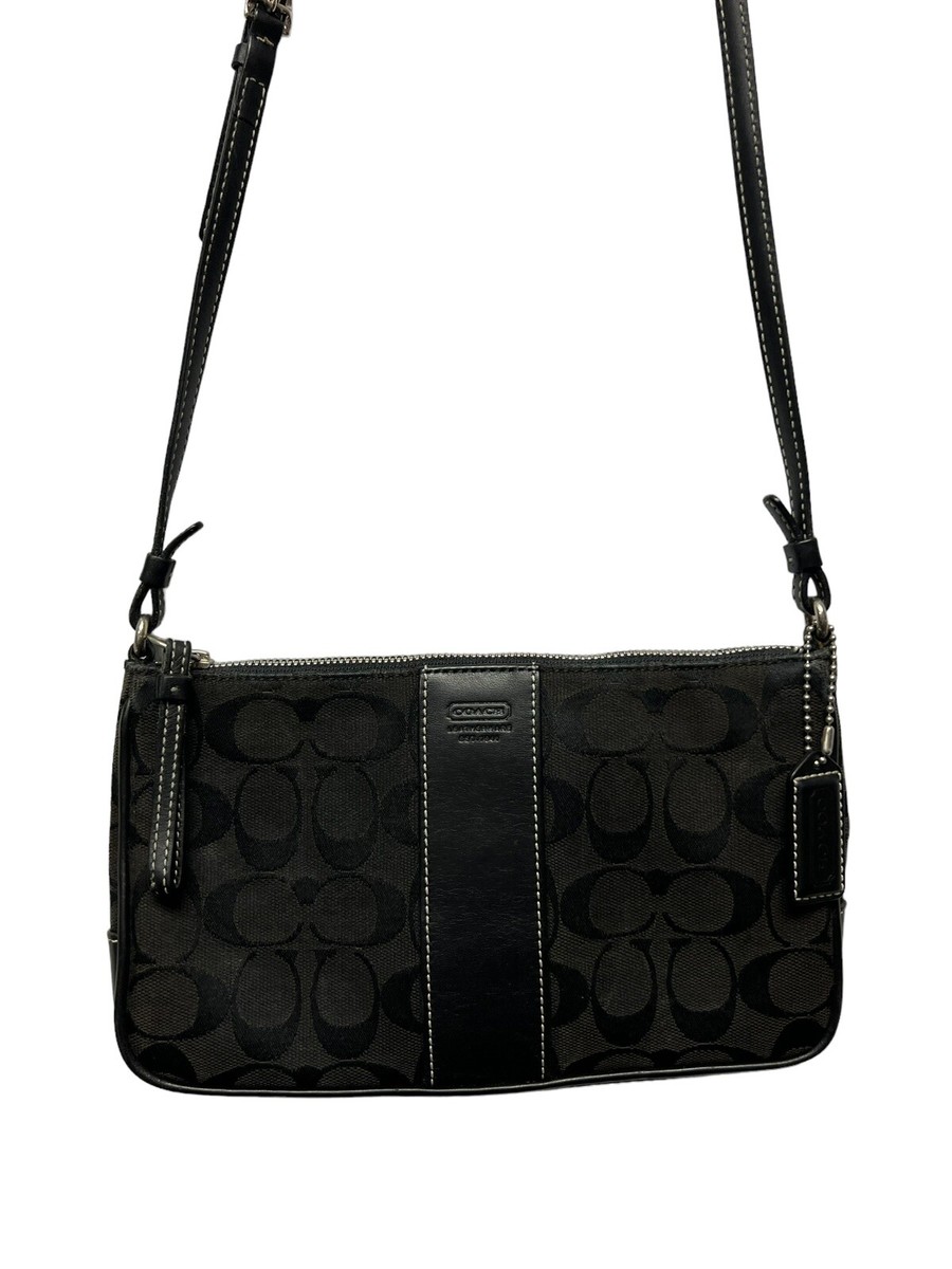 Coach Y2K Signature 2003 Vintage Black On Black Logo Crossbody Bag