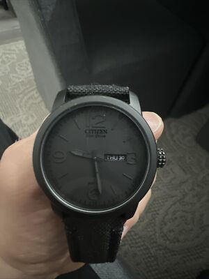 CITIZEN Eco-Drive GARRISON Black Nylon 42 mm Men's Watch - BM8475