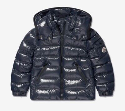 Moncler Kids Down Padded Bady Jacket in Night Blue Retail $870 St