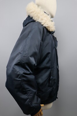 ALPHA INDUSTRIES N2B Vintage 80s Navy blue Nylon Bomber Jacket