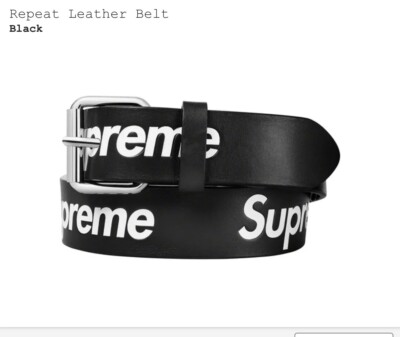 Supreme Repeat Leather Belt Black Size S/M SS22 BRAND NEW