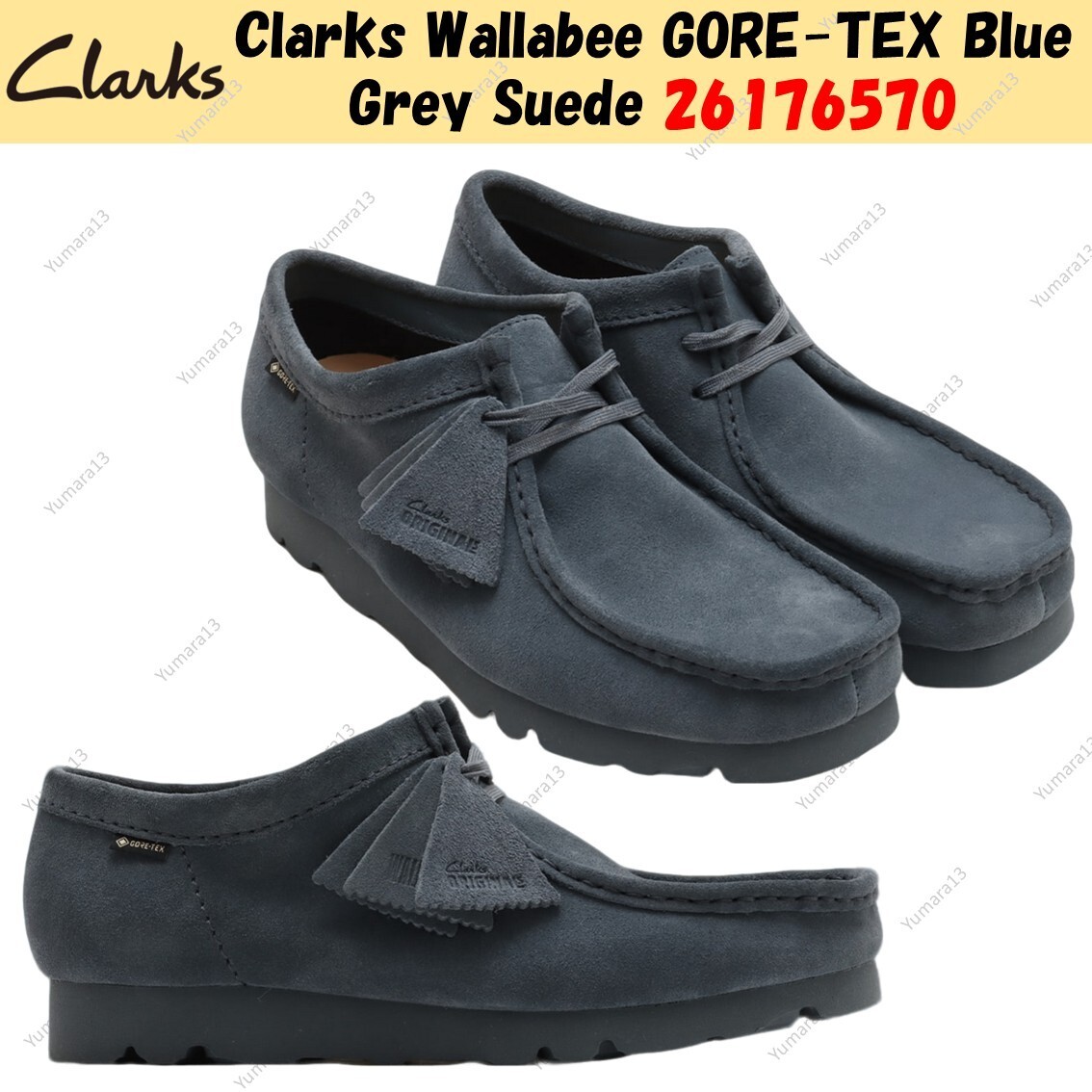 Clarks Wallabee GORE-TEX Blue Grey Suede 26176570 UK 4-13 | eBay