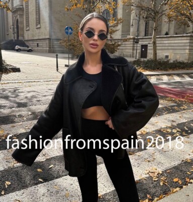 ZARA NEW WOMAN DOUBLE-FACED JACKET ZW COLLECTION BLACK XS-XXL 3548