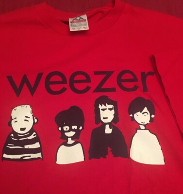 Weezer 🧇Vintage T Shirt AAA🍟 Red XL Never worn🌭 100% cool 🌮 | eBay