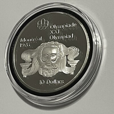 1976 Montreal Canada Olympic Zeus ￼$10 Sterling Silver Proof Rare