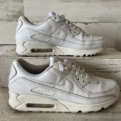 Nike Air Max 90 Leather Triple White 2022 CZ5594-100 Size 10.5