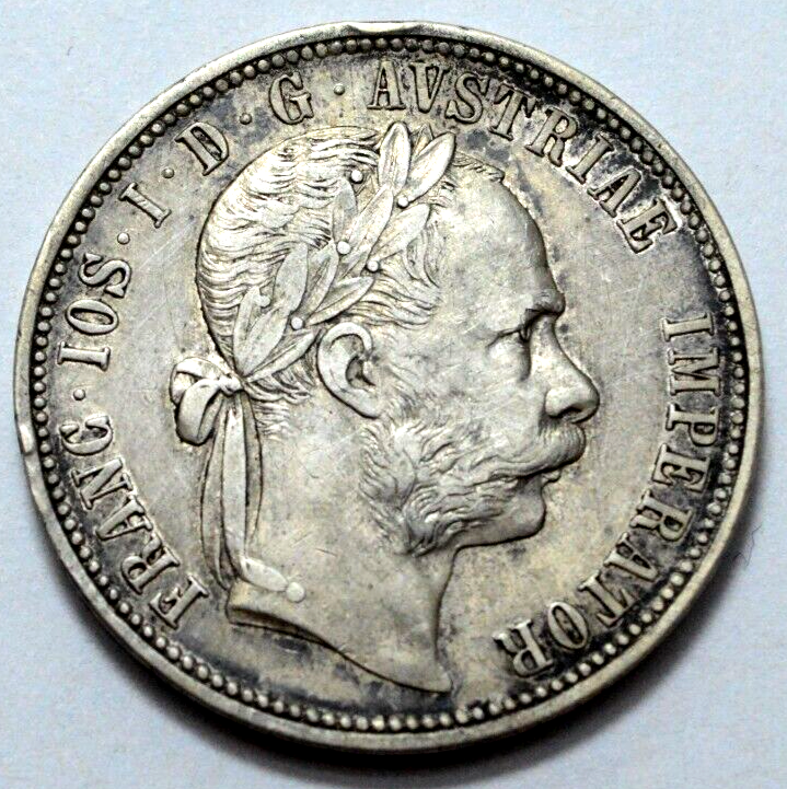 1892 Austria Empire 1 Florin Silver Coin Franz Joseph I Crowned