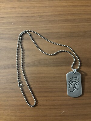 Chrome Hearts Rolling Stones Dog Tag Pendant & Chain - Limited