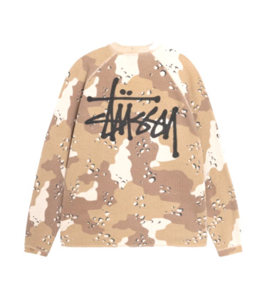 Stussy Raglan Thermal LS Crew Desert Camo 100%Authentic 1140356 | eBay