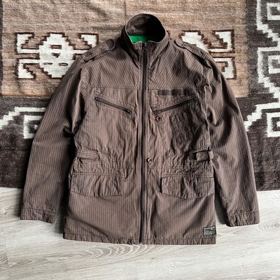 Stussy Authentic Outer Gear Brown Pinstripe Green Lining Utility