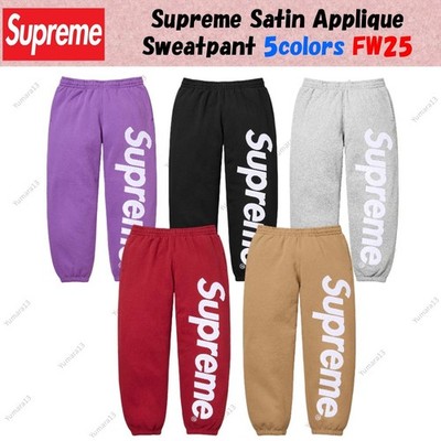 Supreme Satin Applique Sweatpant 5colors FW25 | eBay