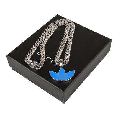 Adidas x Gucci gourmette necklace with Trefoil pendant in