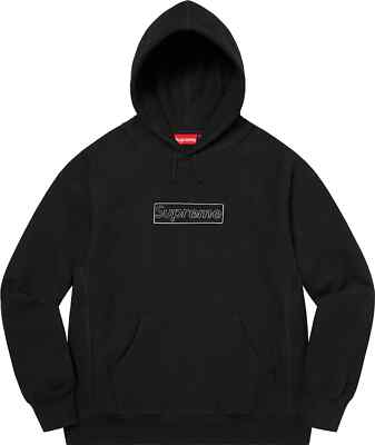 Supreme KAWS Chalk Box Logo Hooded Sweatshirt Black Size XL | eBay