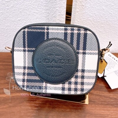 NWT Coach Mini Dempsey Camera Bag With Garden Plaid Print And