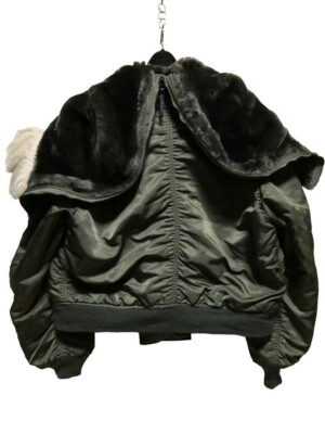 ALPHA N-2B Flight Jacket Coat men Size L olive green 80s vintage